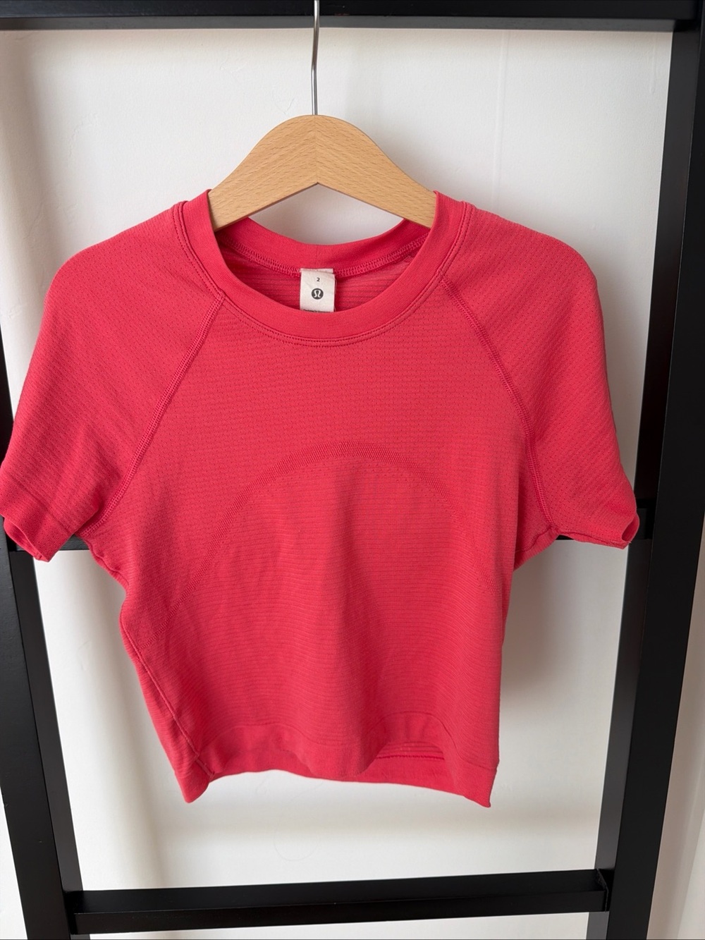 lululemon athletica Short Sleeve swiftly tech cropped Crew Top in Coral Pink
